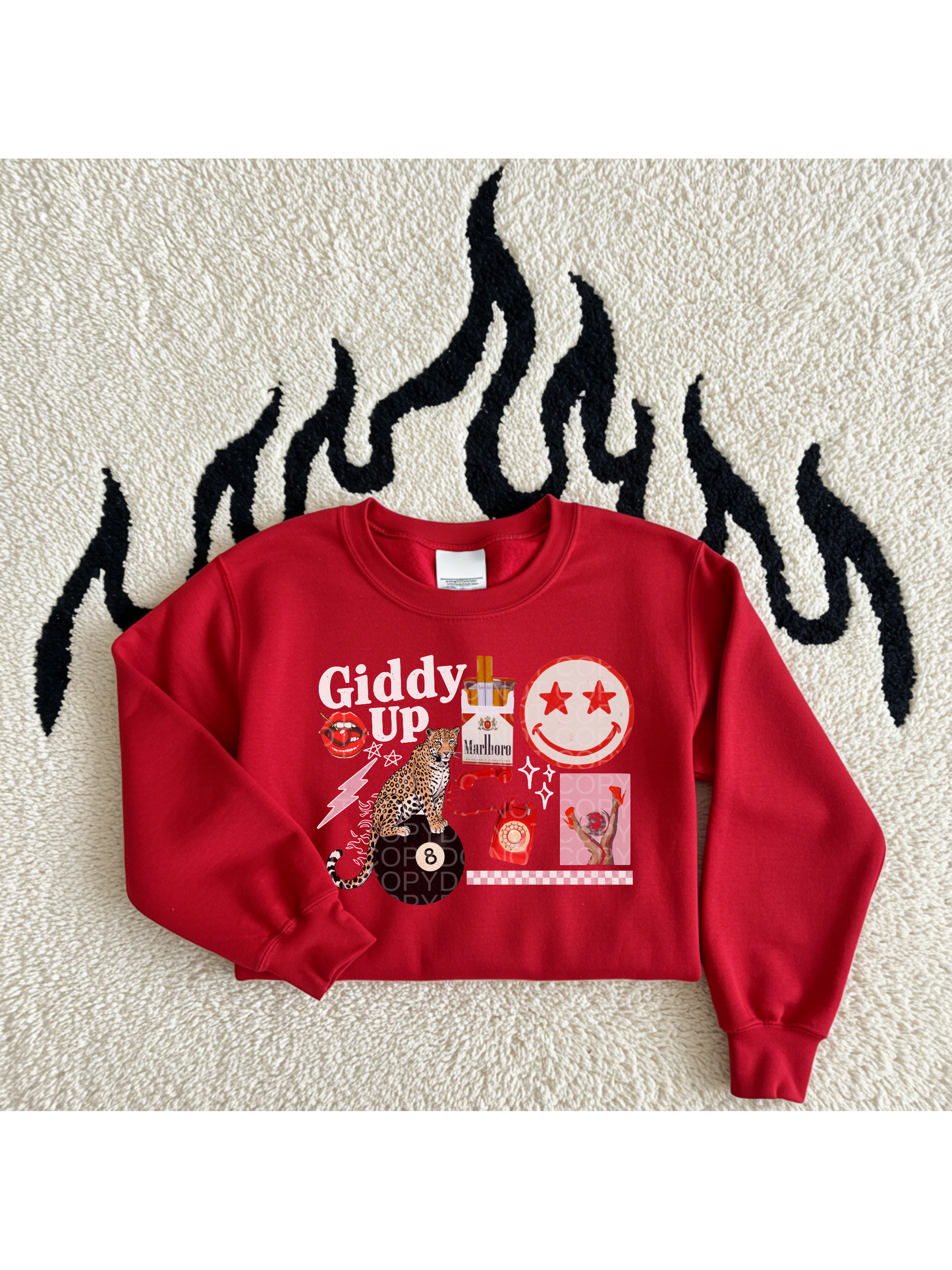 Edgy collages sweatshirt - Red Multiple Styles