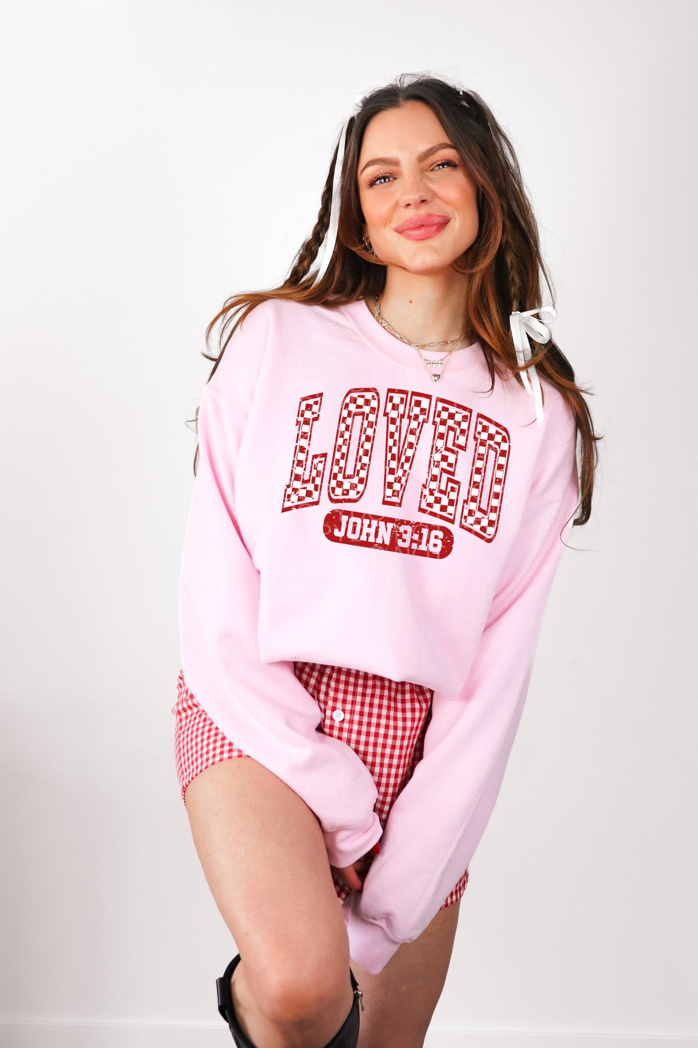 Checkered Loved Sweatshirt - DEAL