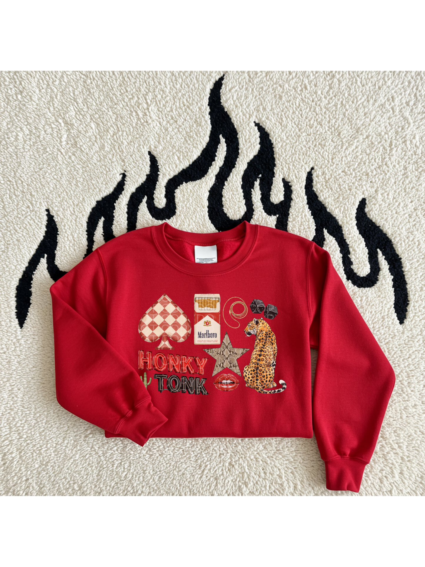 Edgy collages sweatshirt - Red Multiple Styles