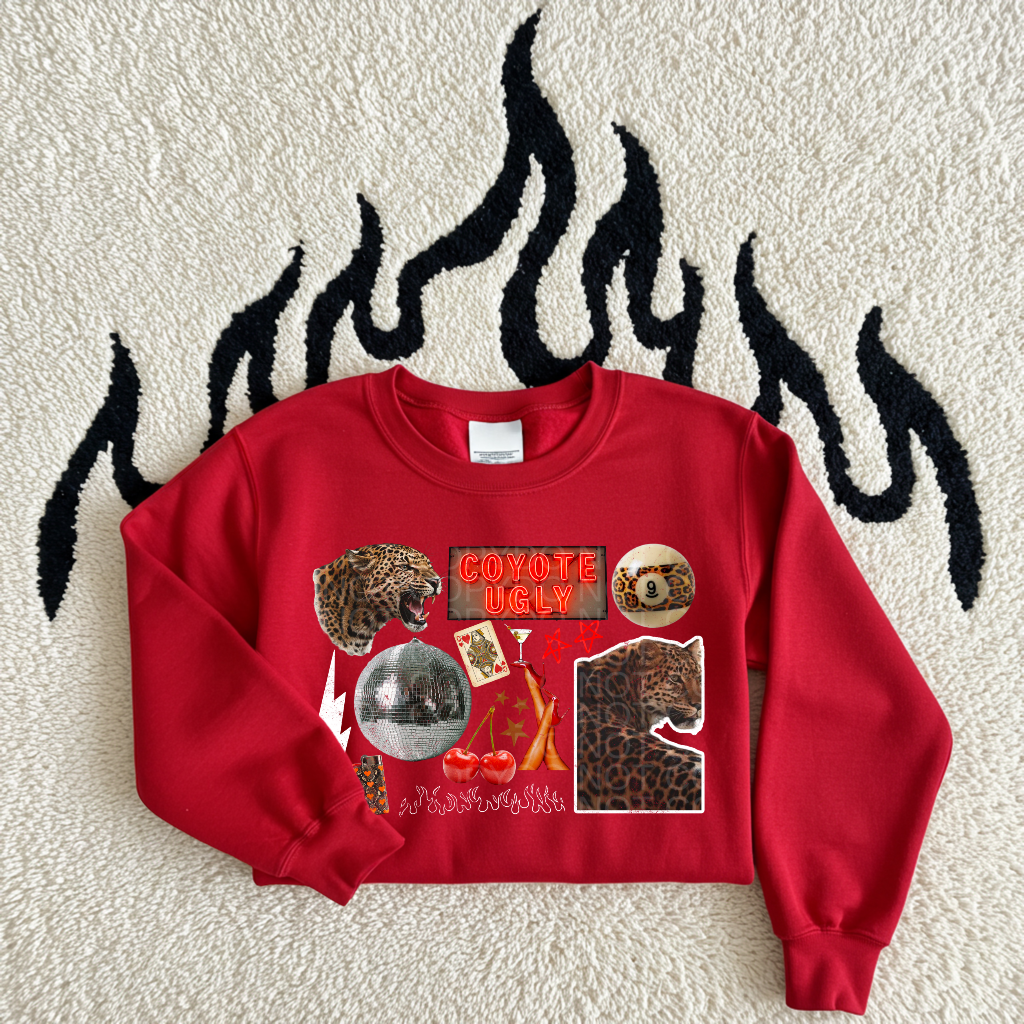 Edgy collages sweatshirt - Red Multiple Styles