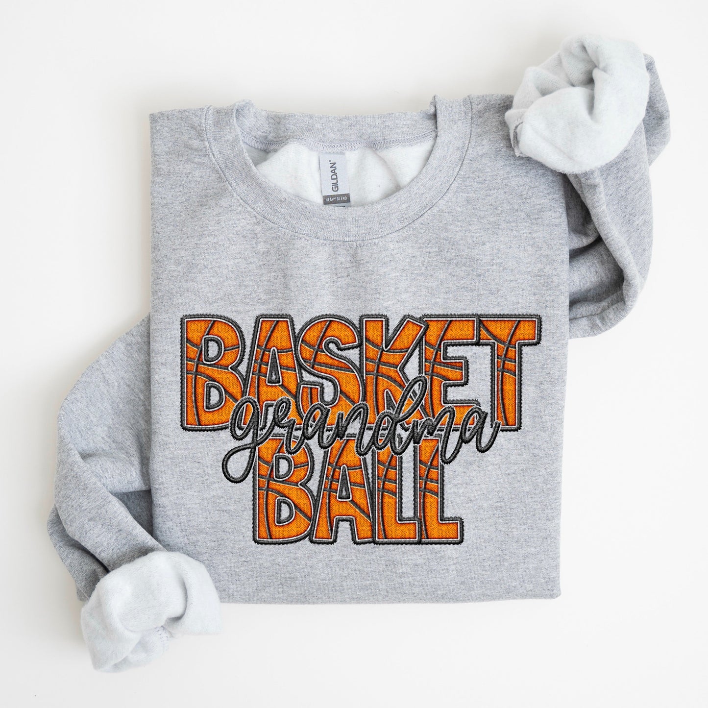 Basketball Family Member Sweatshirt FAUX embroidery - Multiple Styles