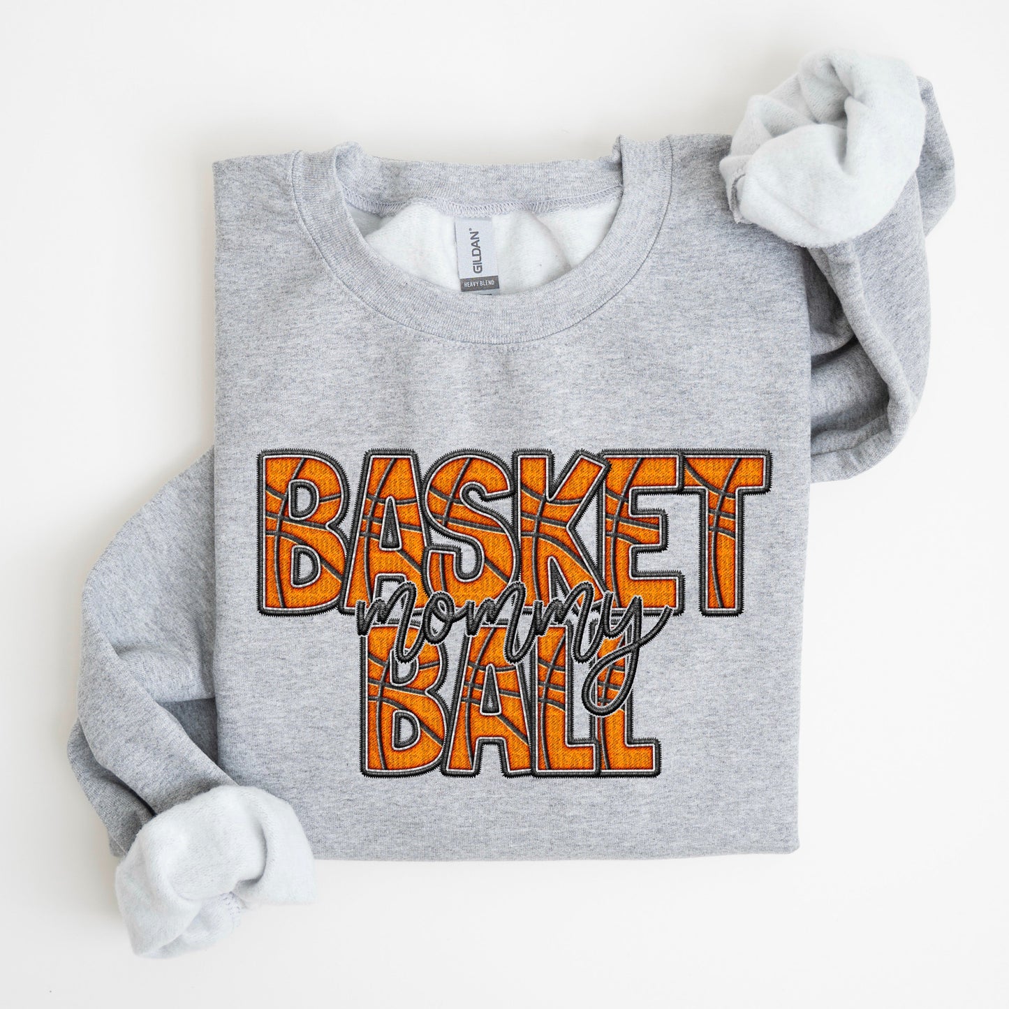 Basketball Family Member Sweatshirt FAUX embroidery - Multiple Styles