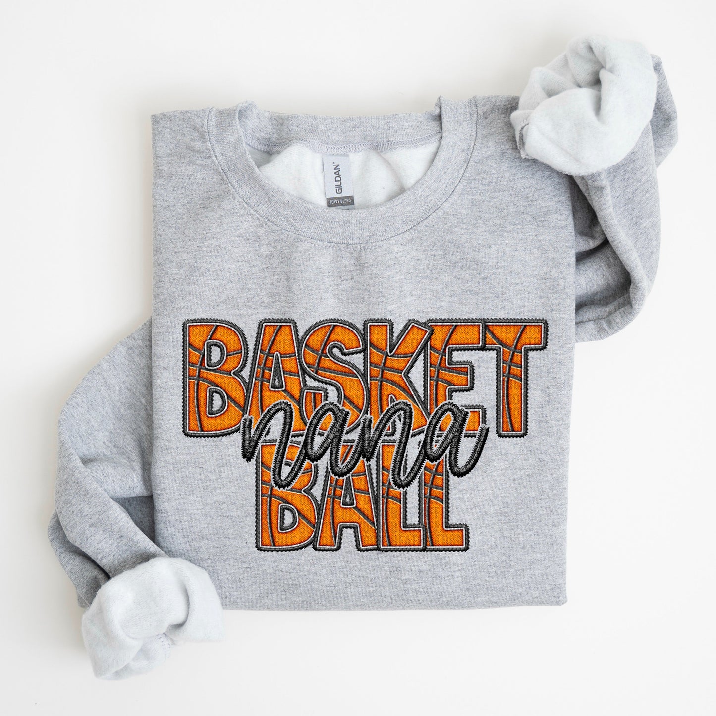 Basketball Family Member Sweatshirt FAUX embroidery - Multiple Styles