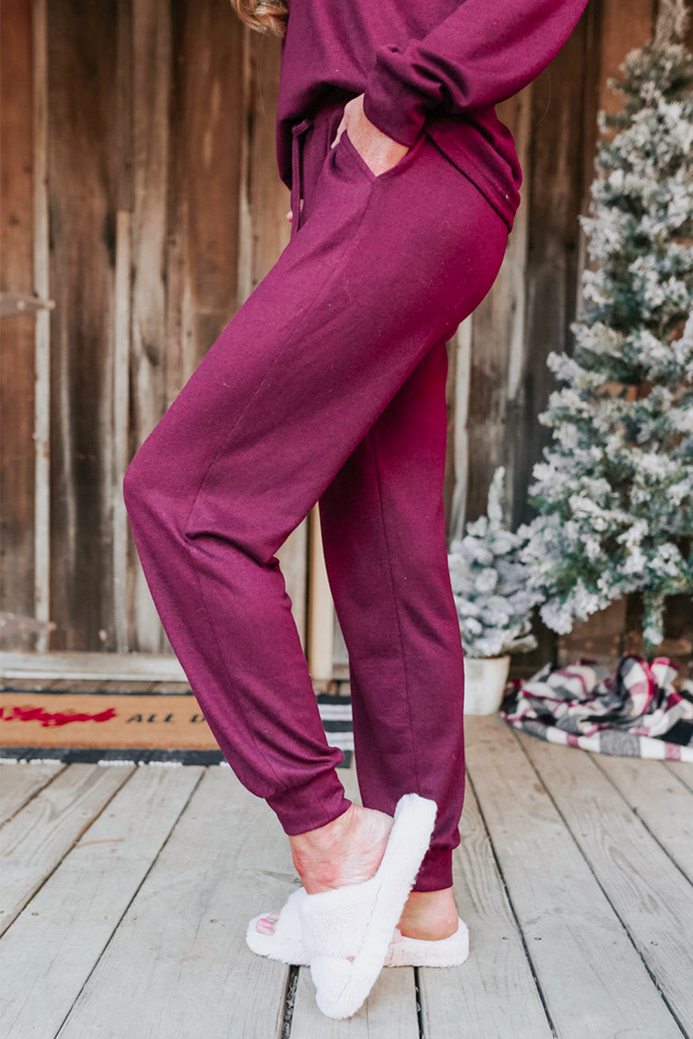 Grey Long Sleeve Pullover & Jogger Pants Loungewear Set