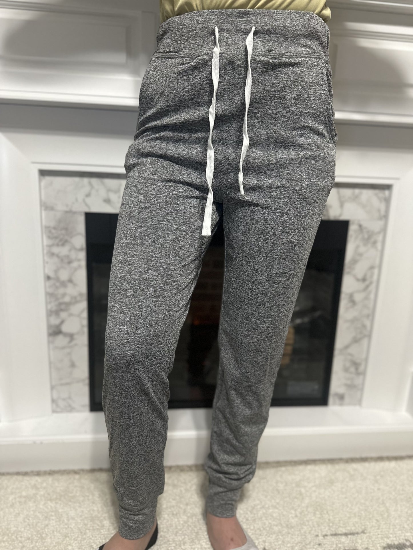 Gray Drawstring Pocketed Joggers