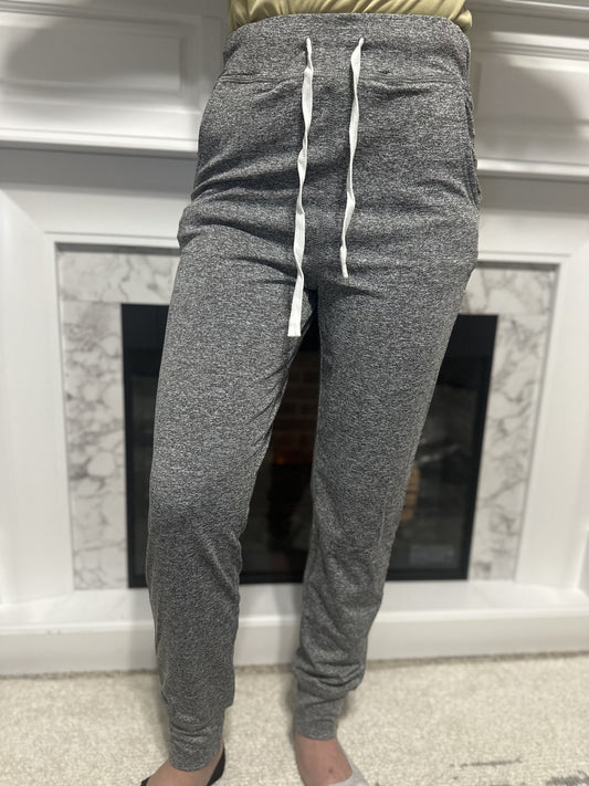 Gray Drawstring Pocketed Joggers